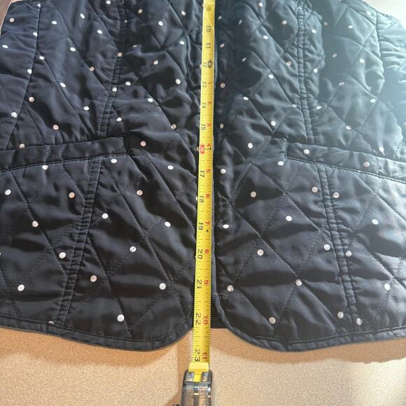 Talbots Outlet Black Light weight Quilted Polka Dot Vest SP Fall Layer Cozy - Picture 5 of 5